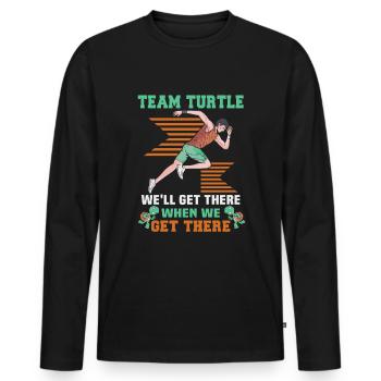 Running Marathon Runner Running - Men's Premium Organic Long Sleeve Shirt - black - Front - Nico (187cm)