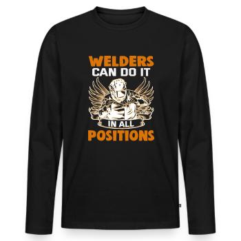 Conception de slogan de soudeur pour les métallurgistes - T-shirt manches longues Premium bio Homme - noir - Devant - Nico (187cm)