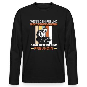 Welder slogan design for metal workers - Men's Premium Organic Long Sleeve Shirt - black - Front - Nico (187cm)