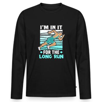 Running Marathon Runner Running - Men's Premium Organic Long Sleeve Shirt - black - Front - Nico (187cm)