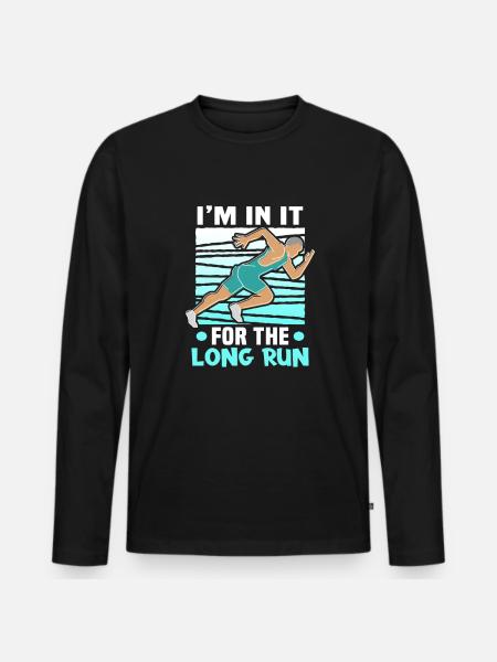 Running Marathon Runner Running - Men's Premium Organic Long Sleeve Shirt - black