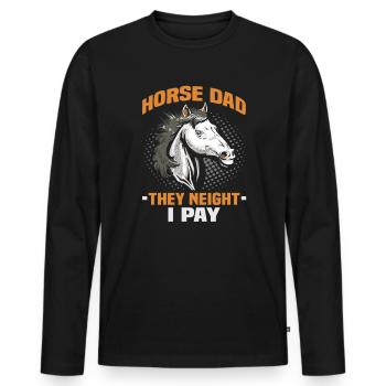 Design équestre et équestre pour les amoureux des chevaux - T-shirt manches longues Premium bio Homme - noir - Devant - Nico (187cm)