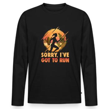 Running Marathon Runner Running - Men's Premium Organic Long Sleeve Shirt - black - Front - Nico (187cm)