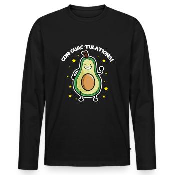Avocado Design für Vegetarier und Veganer - Männer Premium Bio Langarmshirt - Schwarz - Vorne - Nico (187cm)