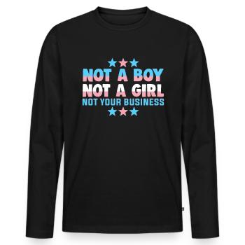 Bisexell Transgender Pride Day LGBT - Männer Premium Bio Langarmshirt - Schwarz - Vorne - Nico (187cm)