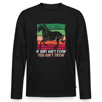 Design équestre et équestre pour les amoureux des chevaux - T-shirt manches longues Premium bio Homme - noir - Devant - Nico (187cm)