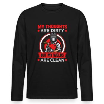Welder slogan design for metal workers - Men's Premium Organic Long Sleeve Shirt - black - Front - Nico (187cm)