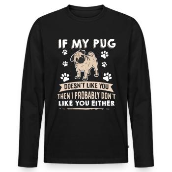 Conception de carlin pour chiens pour les amoureux des chiens - T-shirt manches longues Premium bio Homme - noir - Devant - Nico (187cm)
