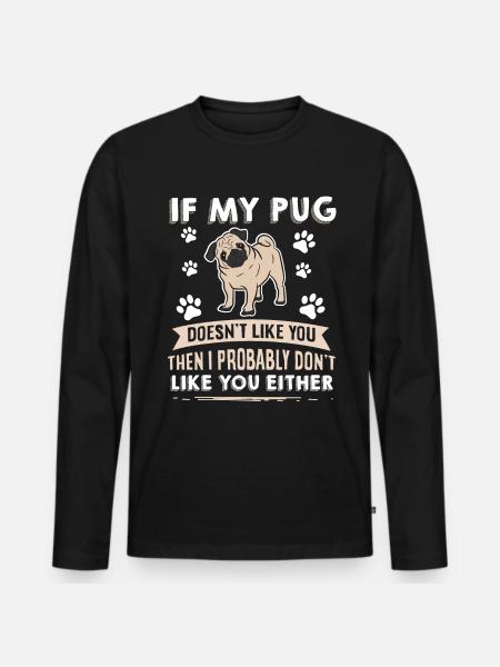 Hunde Mops Design für Hundeliebhaber - Premium økologisk langærmet T-shirt til mænd - sort