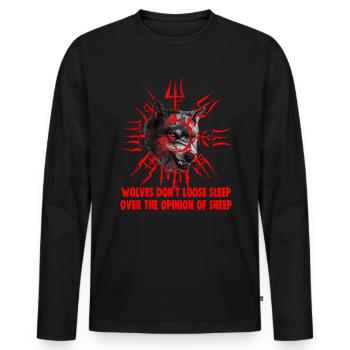 Vegvisir Odin mit Hugin und Munin - Wikinger - Männer Premium Bio Langarmshirt - Schwarz - Vorne - Nico (187cm)