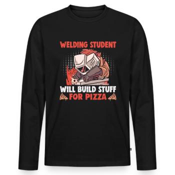Welder slogan design for metal workers - Men's Premium Organic Long Sleeve Shirt - black - Front - Nico (187cm)