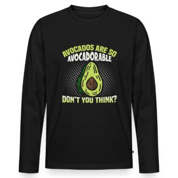 Avocado design for vegetarians and vegans - Men's Premium Organic Long Sleeve Shirt - black - Front - Nico (187cm)