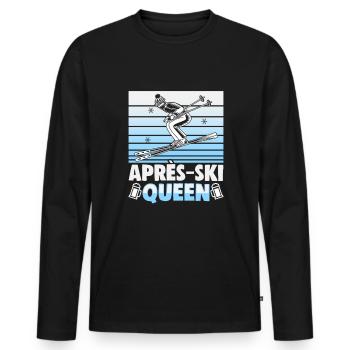 Skifahrer Apres Ski Queen Ski - Männer Premium Bio Langarmshirt - Schwarz - Vorne - Nico (187cm)