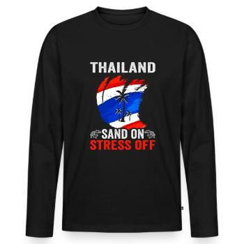 Thaïlande Beach Holiday by the Sea Design Beach Motif - T-shirt manches longues Premium bio Homme - noir - Devant - Nico (187cm)