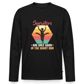 Running Marathon Runner Running - Men's Premium Organic Long Sleeve Shirt - black - Front - Nico (187cm)