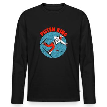 Skifahrer Pisten King Ski - Männer Premium Bio Langarmshirt - Schwarz - Vorne - Nico (187cm)