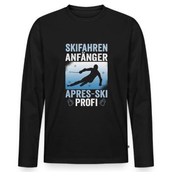 Skifahrer Skifahren Anfänger Apes Ski Profi Ski - Männer Premium Bio Langarmshirt - Schwarz - Vorne - Nico (187cm)