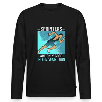 Running Marathon Runner Running - Men's Premium Organic Long Sleeve Shirt - black - Front - Nico (187cm)