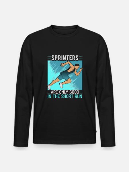Running Marathon Runner Running - T-shirt manches longues Premium bio Homme - noir