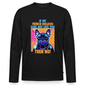 Chiens Français Bulldog Amateurs de chiens - T-shirt manches longues Premium bio Homme - noir - Devant - Nico (187cm)