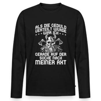 Wikinger Axt Holz hacken Viking Lustiger Spruch - Männer Premium Bio Langarmshirt - Schwarz - Vorne - Nico (187cm)