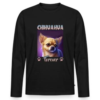 Dog saying Chihuahua design for dog lovers - Men's Premium Organic Long Sleeve Shirt - black - Front - Nico (187cm)