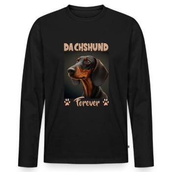 Dog Saying Dachshund Design for Dog Lovers - Men's Premium Organic Long Sleeve Shirt - black - Front - Nico (187cm)