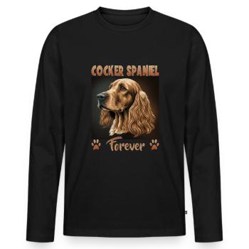Dog saying Cocker Spaniel for dog lovers - Men's Premium Organic Long Sleeve Shirt - black - Front - Nico (187cm)