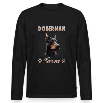 Dog saying Doberman design for dog lovers - Men's Premium Organic Long Sleeve Shirt - black - Front - Nico (187cm)