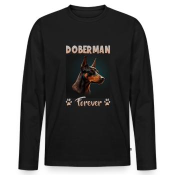 Dog saying Doberman design for dog lovers - Men's Premium Organic Long Sleeve Shirt - black - Front - Nico (187cm)
