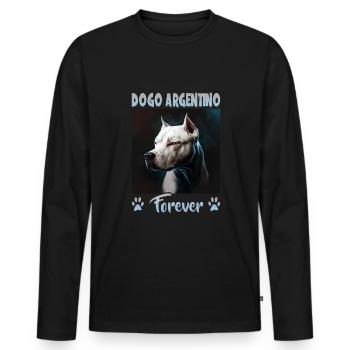 Dog Saying Dogo Argentino Design for - Men's Premium Organic Long Sleeve Shirt - black - Front - Nico (187cm)