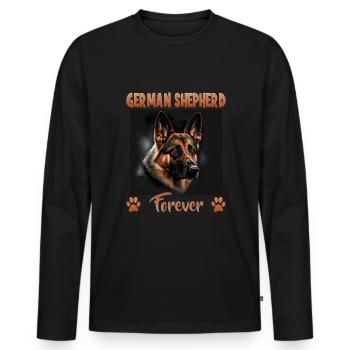 Dogs German Shepherd Dog lovers - Men's Premium Organic Long Sleeve Shirt - black - Front - Nico (187cm)