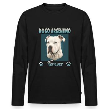 Dog Saying Dogo Argentino Design for - Men's Premium Organic Long Sleeve Shirt - black - Front - Nico (187cm)