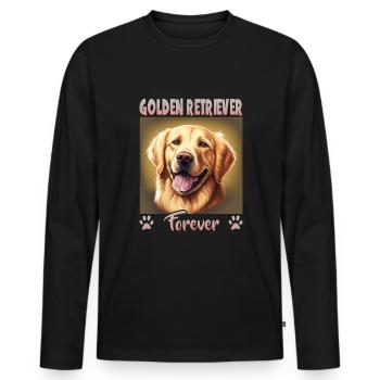 Dog Saying Golden Retriever Design - Men's Premium Organic Long Sleeve Shirt - black - Front - Nico (187cm)
