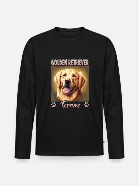 Dog Saying Golden Retriever Design - Men's Premium Organic Long Sleeve Shirt - black