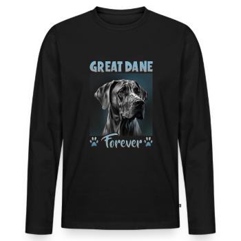 Dog saying Great Dane for dog lovers - Men's Premium Organic Long Sleeve Shirt - black - Front - Nico (187cm)