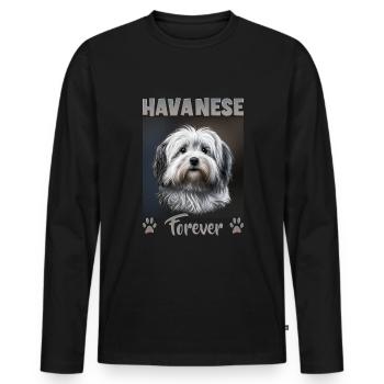 Dog saying Havanese design for dog lovers - Men's Premium Organic Long Sleeve Shirt - black - Front - Nico (187cm)