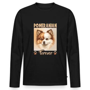 Dog saying Pomeranian design for dog lovers - Men's Premium Organic Long Sleeve Shirt - black - Front - Nico (187cm)