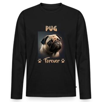 Dog Saying Pug Design for Dog Lovers - Men's Premium Organic Long Sleeve Shirt - black - Front - Nico (187cm)