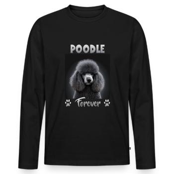 Hunde Spruch Pudel Design für Hundeliebhaber - Männer Premium Bio Langarmshirt - Schwarz - Vorne - Nico (187cm)