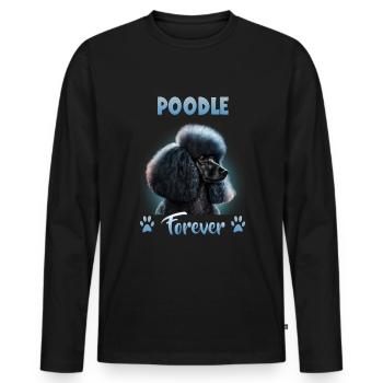 Hunde Spruch Pudel Design für Hundeliebhaber - Männer Premium Bio Langarmshirt - Schwarz - Vorne - Nico (187cm)