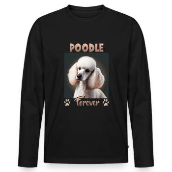 Dog Saying Poodle Design for Dog Lovers - Men's Premium Organic Long Sleeve Shirt - black - Front - Nico (187cm)