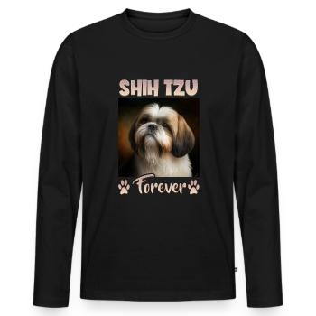 Dog Saying Shih Tzu Design for Dog Lovers - Men's Premium Organic Long Sleeve Shirt - black - Front - Nico (187cm)