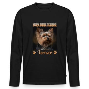 Dog Saying Yorkshire Terrier Design pour - T-shirt manches longues Premium bio Homme - noir - Devant - Nico (187cm)