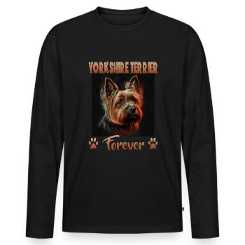 Dog Saying Yorkshire Terrier Design pour - T-shirt manches longues Premium bio Homme - noir - Devant - Nico (187cm)