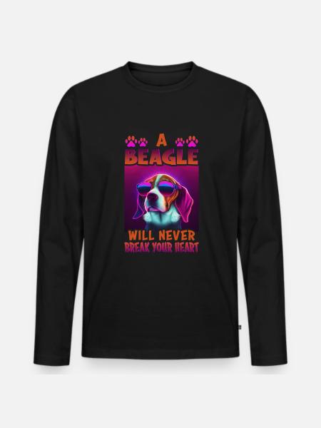 Beagle Dog Saying Beagle Design - Men's Premium Organic Long Sleeve Shirt - black