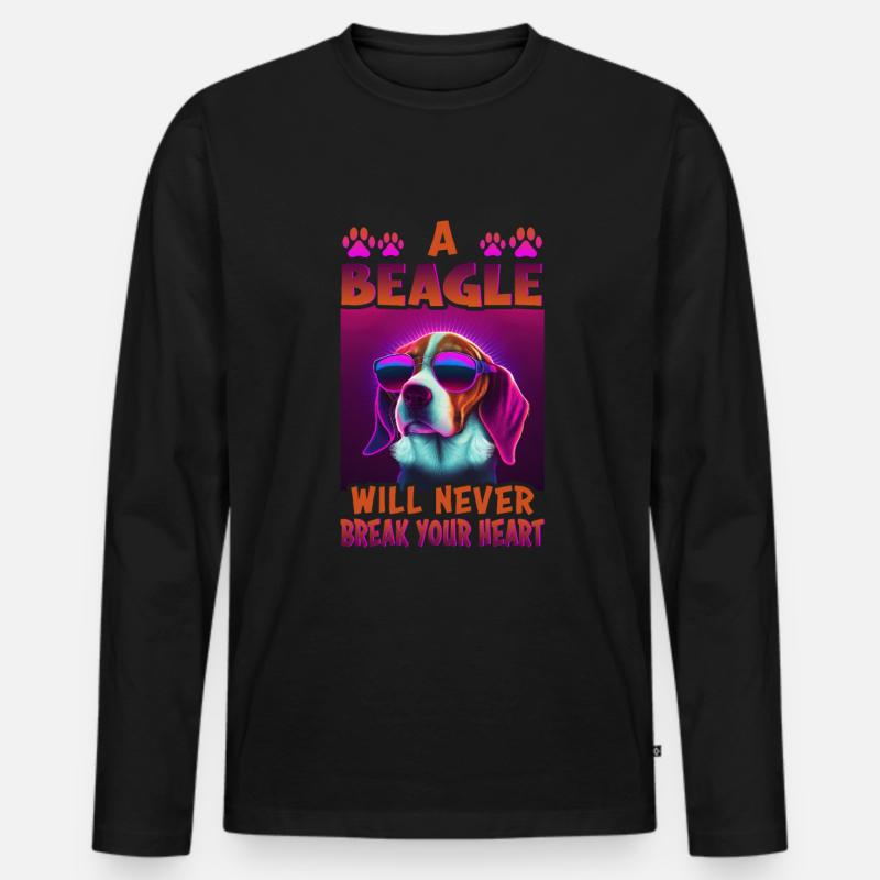 Beagle Hunde Spruch Beagle Design - Männer Premium Bio Langarmshirt - Schwarz