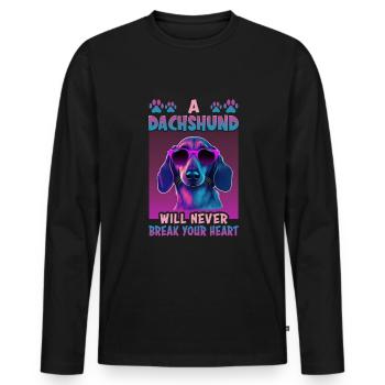 Hunde Spruch Dachshund Design für Hundeliebhaber - Männer Premium Bio Langarmshirt - Schwarz - Vorne - Nico (187cm)