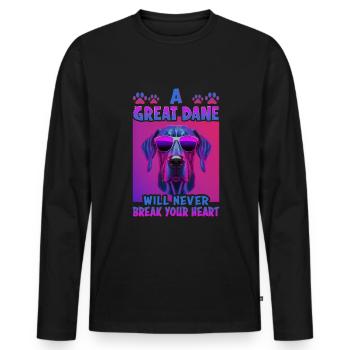 Dogs Great Dane design for dog lovers - Men's Premium Organic Long Sleeve Shirt - black - Front - Nico (187cm)