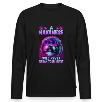 Dog saying Havanese design for dog lovers - Men's Premium Organic Long Sleeve Shirt - black - Front - Nico (187cm)